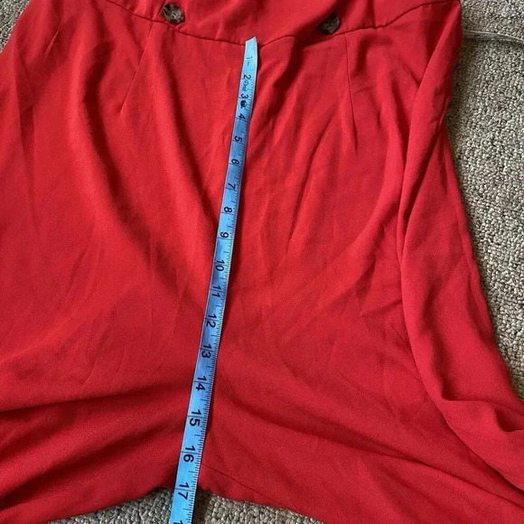 Forever 21 Red Jumpsuit Plus 2X Red Strapless Wide Split Leg Zip Back Party Date - Picture 3 of 9
